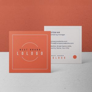 כרטיס ביקור ריבועי שני צדדים